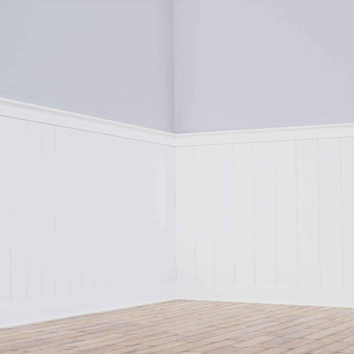 Ekena Millwork Deluxe Shiplap with a Nickel Gap 8' Length PVC Wainscoting Kit