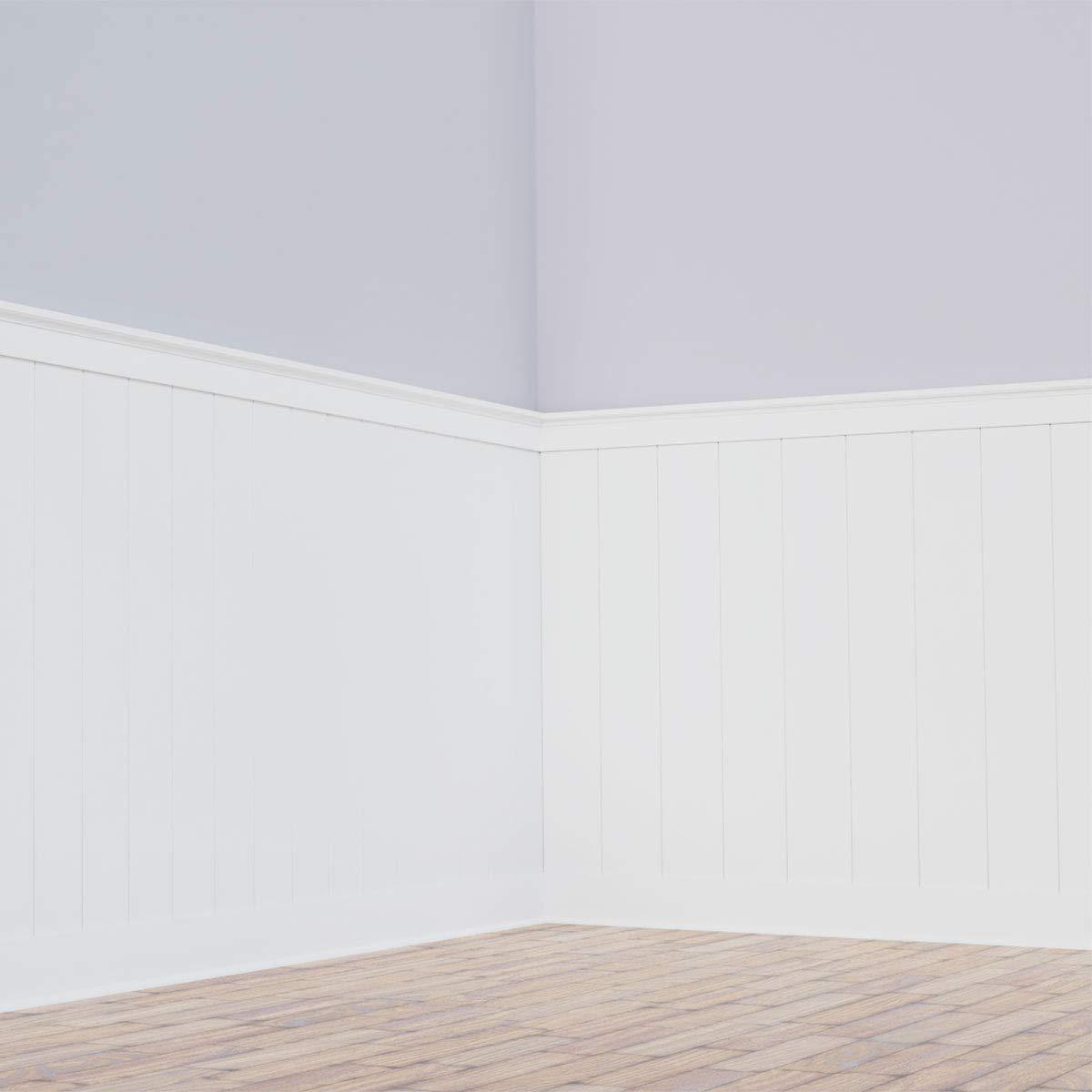 Ekena Millwork Deluxe Shiplap with a Nickel Gap 8' Length PVC Wainscoting Kit