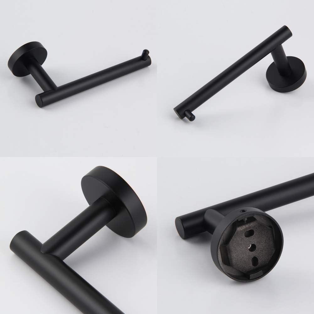 Black Toilet Paper Holder SUS304 Stainless Steel, Modern Round Tissue Roll Holders Wall Mount, Toilet Paper Roll Dispenser Bathroom Holder for Kitchen Washroom