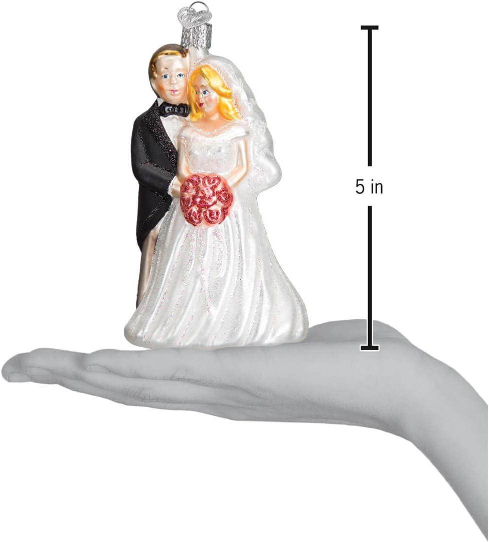 Old World Christmas Bride and Groom Gifts Glass Blown Ornaments for Christmas Tree Bridal Couple
