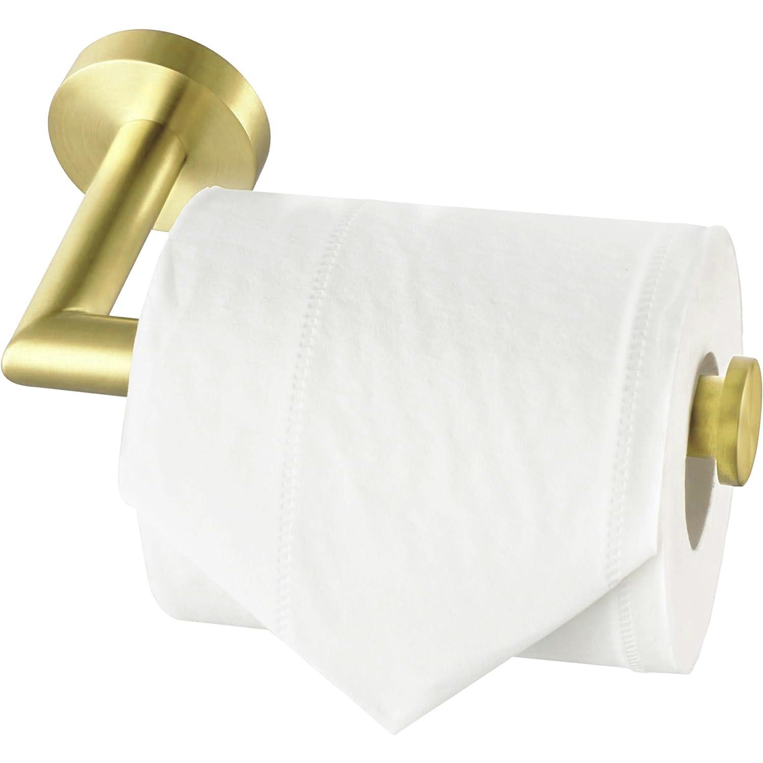 HITSLAM Toilet Paper Holder Wall Mount,Brushed Gold Toilet Paper Roll Holder for Bathroom