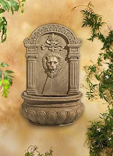 John Timberland Lion Face Rustic Outdoor Wall Water Fountain 31" Regal for Yard Garden Patio Home Deck Porch House Exterior Balcony Roof Relaxation