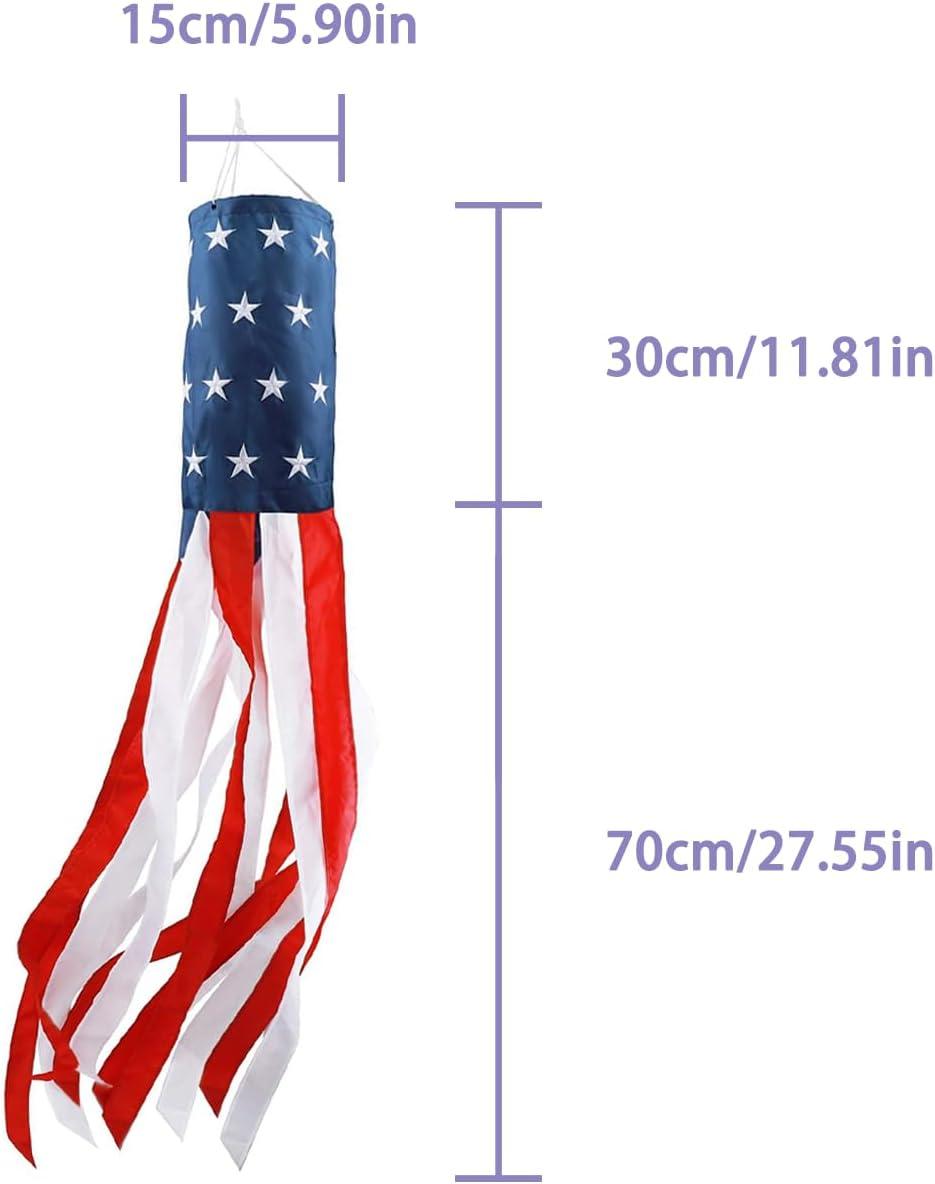 4th Of July Decorations,40 Inch American Windsock Heavy Duty,Patriotic Fourth Of July Outdoor Decor, American Flag USA Windsock With Embroidered Stars,Red White And Blue Decor For Memorial Day,Outside