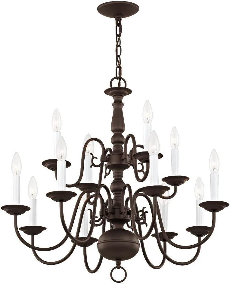 Livex Lighting Williamsburgh 12 - Light Chandelier in  Bronze