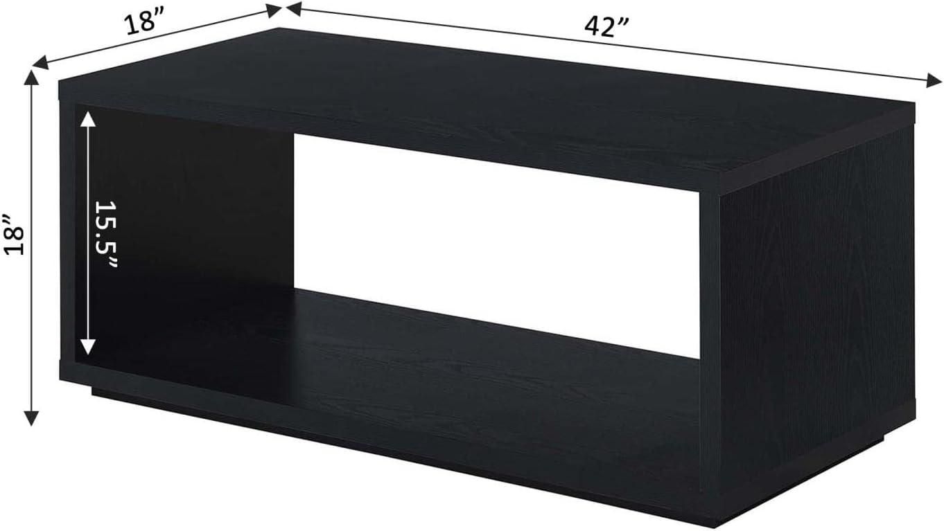 Convenience Concepts Northfield Admiral Coffee Table with Shelf, Black