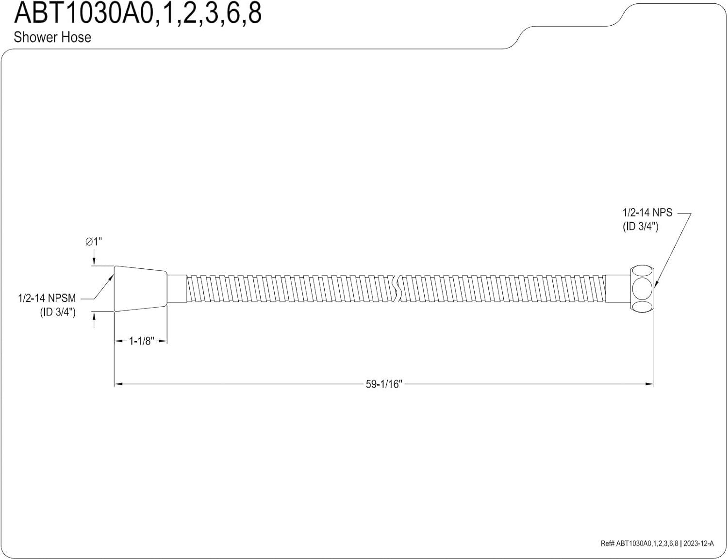 Kingston Brass Vintage 59-Inch Stainless Steel Shower Hose