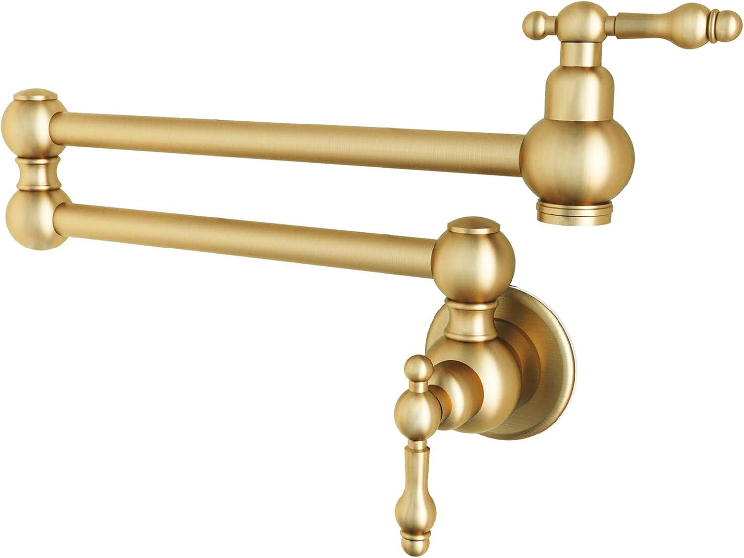 Brushed Gold Brass Double Joint Pot Filler Faucet