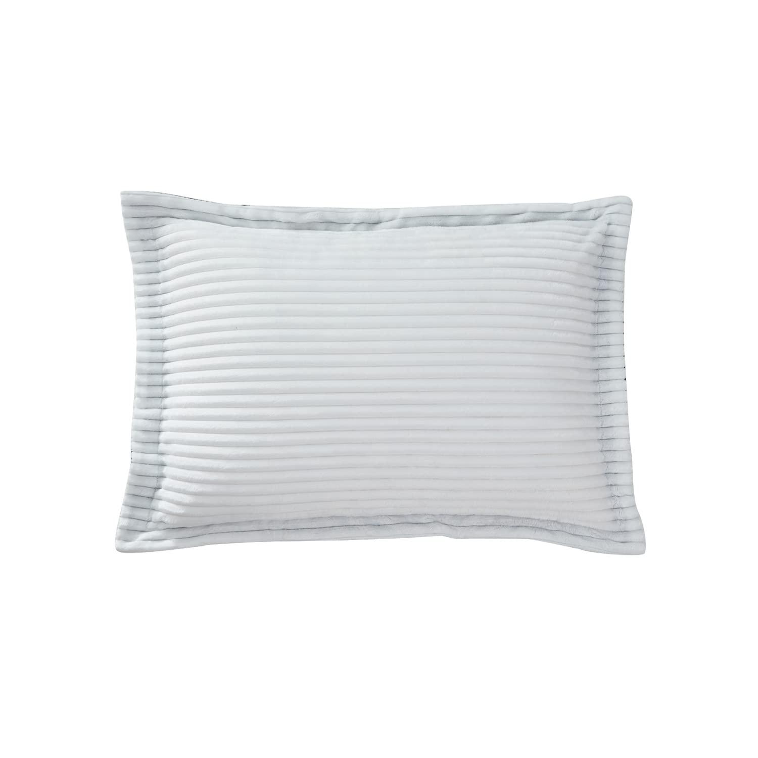 Nestl Premium Flannel Duvet Cover Set, 2 PC Reversible Twin Comforter Cover Set with Zipper Closure & Pillow Shams - Black & White