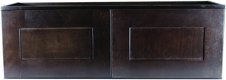 Brookings Shaker Unassembled Bridge Wall Kitchen Cabinet W3321, 33 W x 12 D x 21 H, Brown, Solid Wood, Design House, 543231