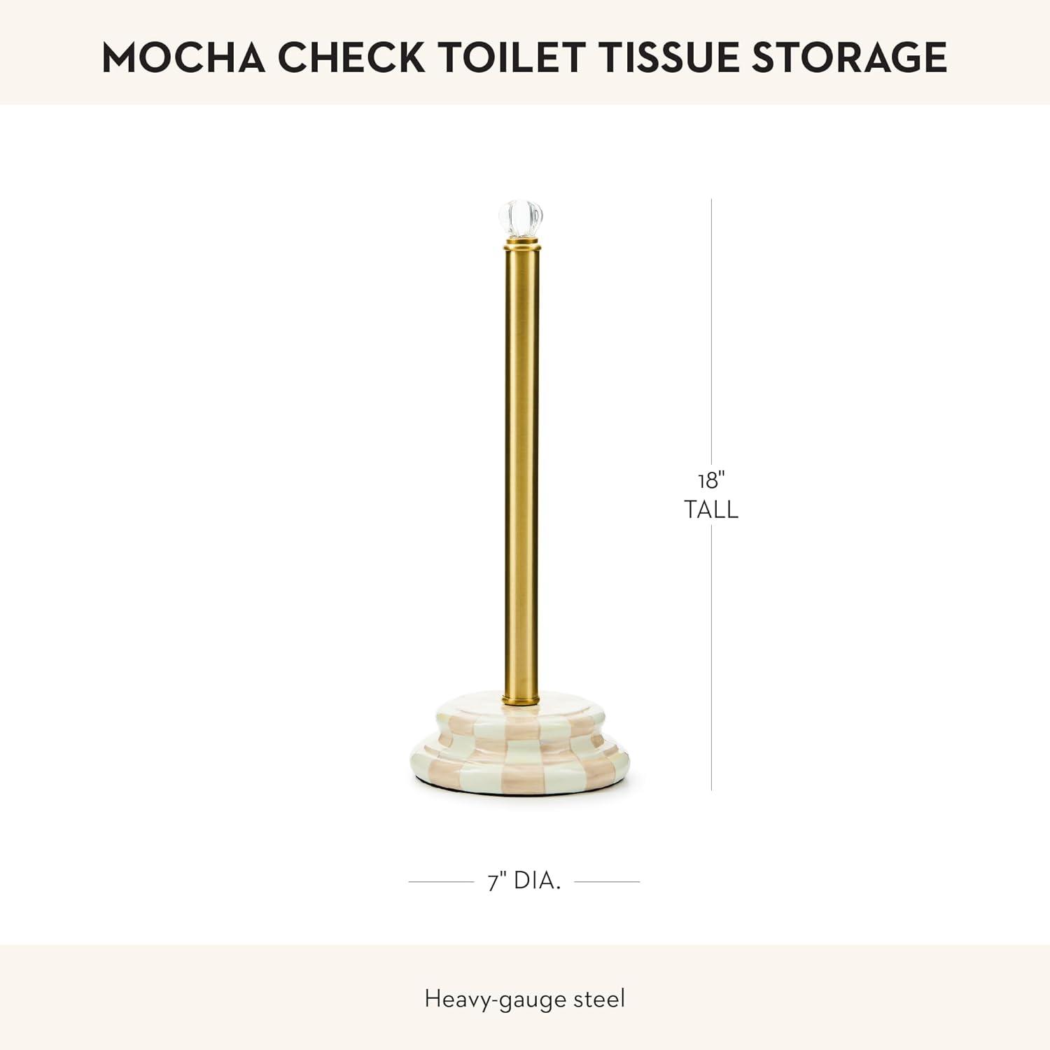 Mocha Check Toilet Tissue Storage