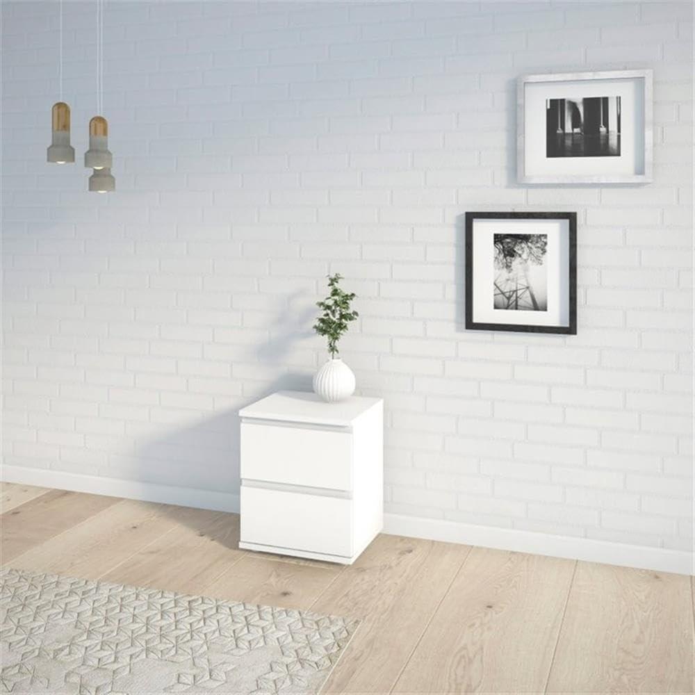 Tvilum, Aurora 2 Drawer Nightstand, White