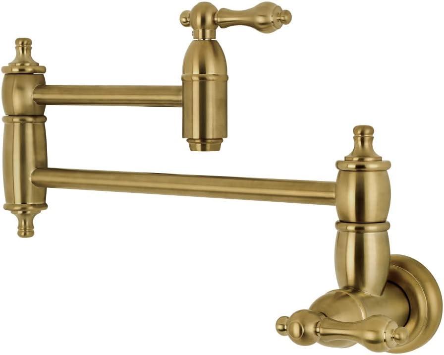 Kingston Brass Restoration Two-Handle 1-Hole Wall Mount Pot Filler Faucet