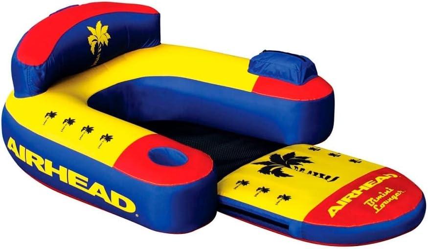 Airhead Bihimi Lounger 2 Chair Pool Float with Backrest & Cup Holders, Multi-color