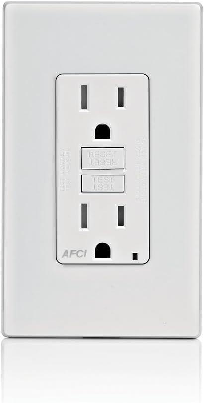 Smartlockpro 2-Pole Tamper-Resistant Duplex AFCI & GFCI Receptacle with Nema 5-15R, White - 125 V, 15 amp