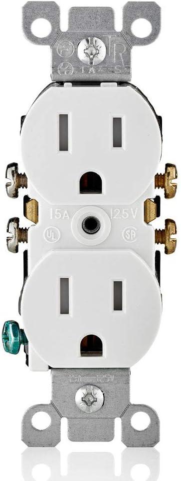 Leviton M22-T5320-WMP 15 Amp White Duplex Receptacle 10 Count