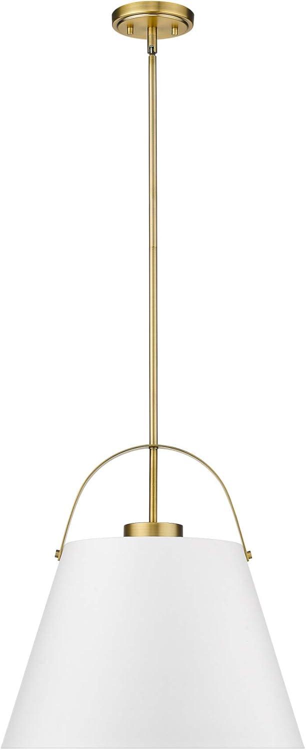 18" Matte Black and Heritage Brass Steel Pendant Light