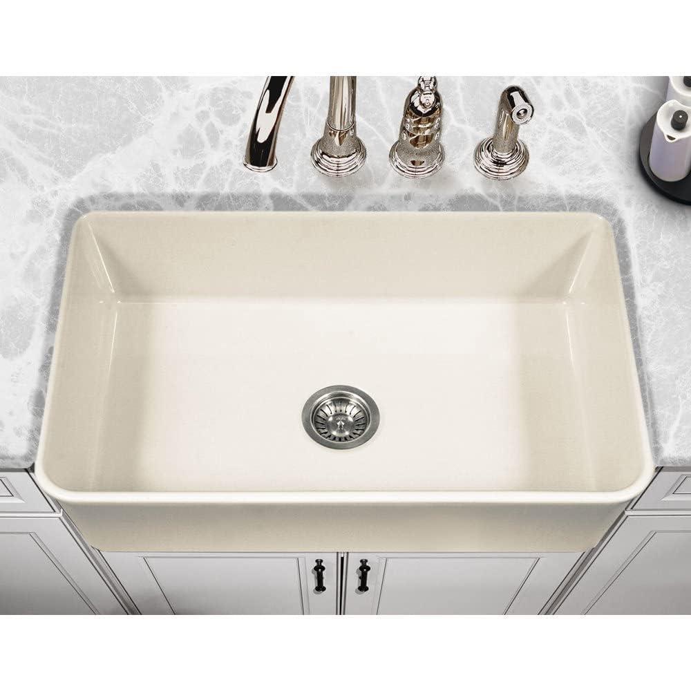 Houzer Farmhouse Platus Apron Front 30 Inch Fireclay Single Bowl Kitchen Sink