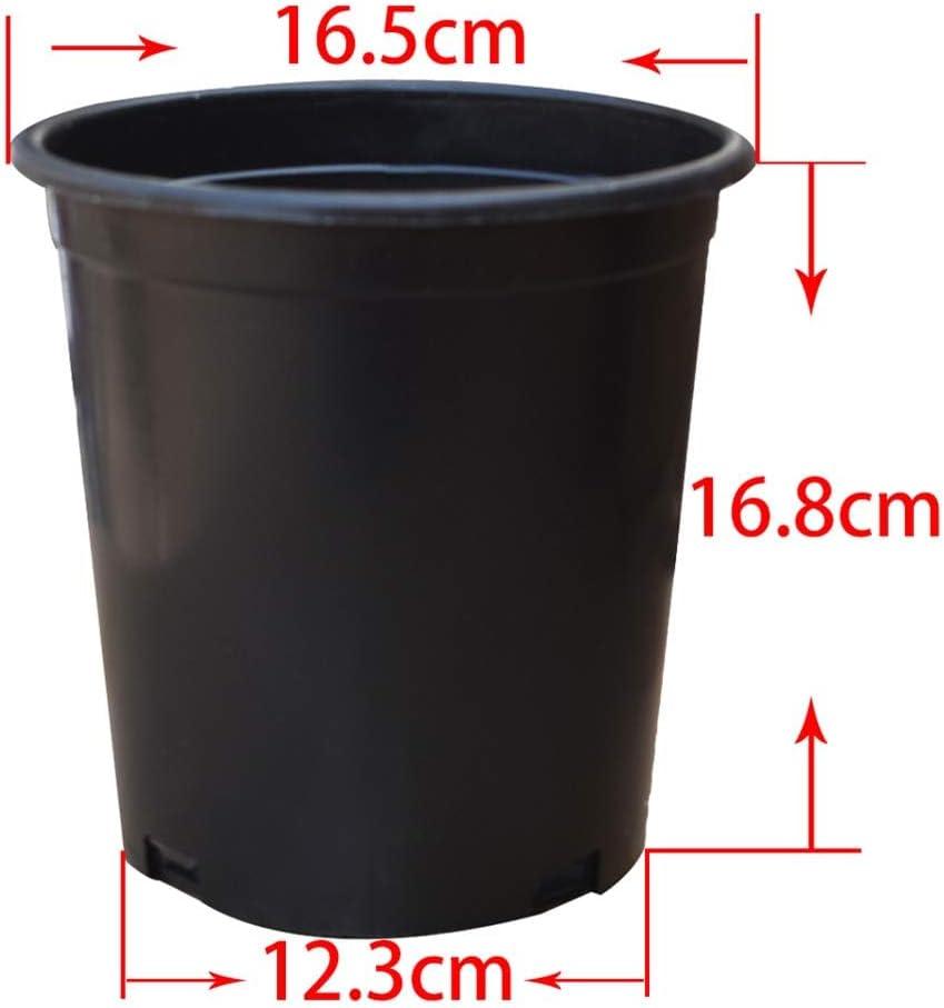 Black Cylindrical Nursery Pots with Drainage Holes, 5 Gallon, Set of 10