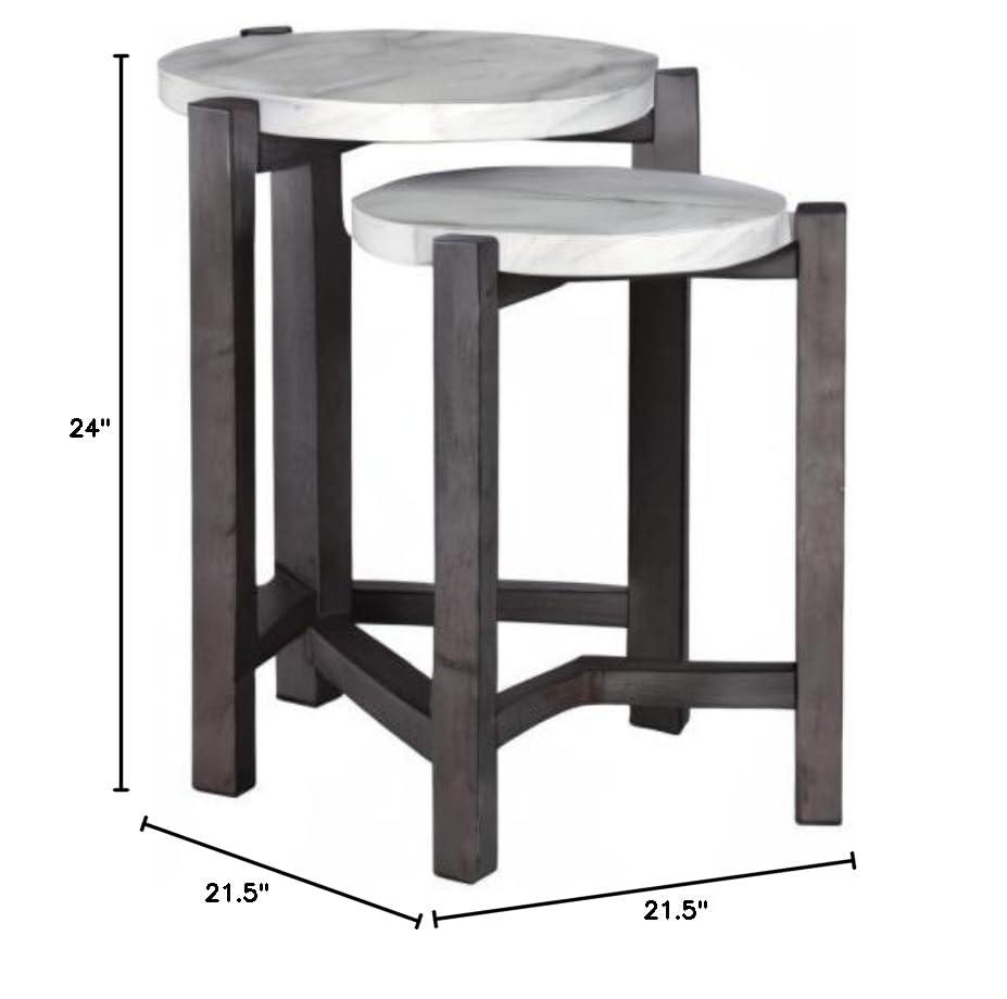 Signature Design by Ashley Casual Briarsboro Accent Table (Set of 2) White/Black