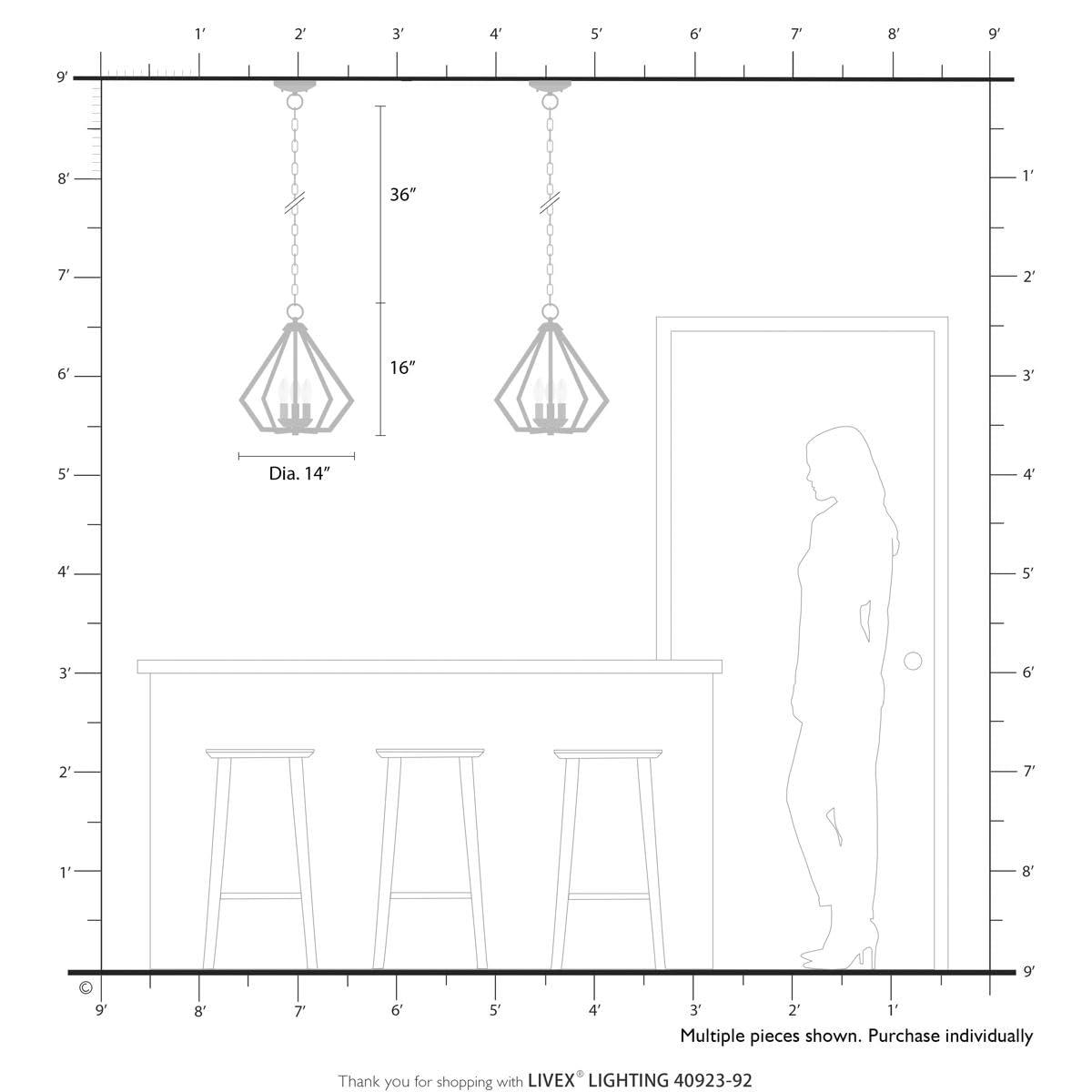 Livex Lighting Prism 3 - Light Pendant in  English Bronze/Antique Brass