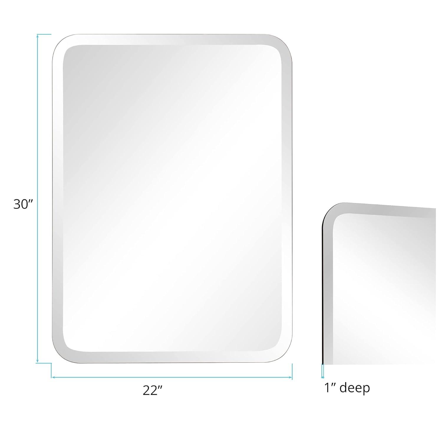 Howard Elliott 30"x22" Rectangular Frameless Beveled Wall Mirror
