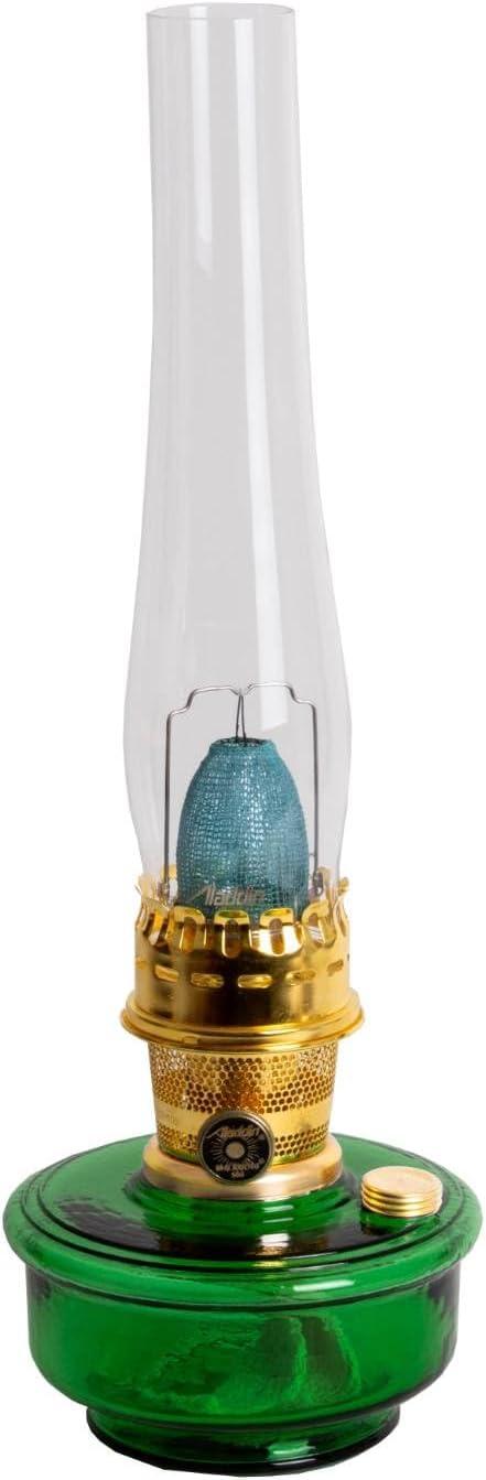 Aladdin Genie III Oil Lamp, Indoor Emergency Lighting for Shelf, Table or Hanging, Clear Glass Bowl with Brass Burner