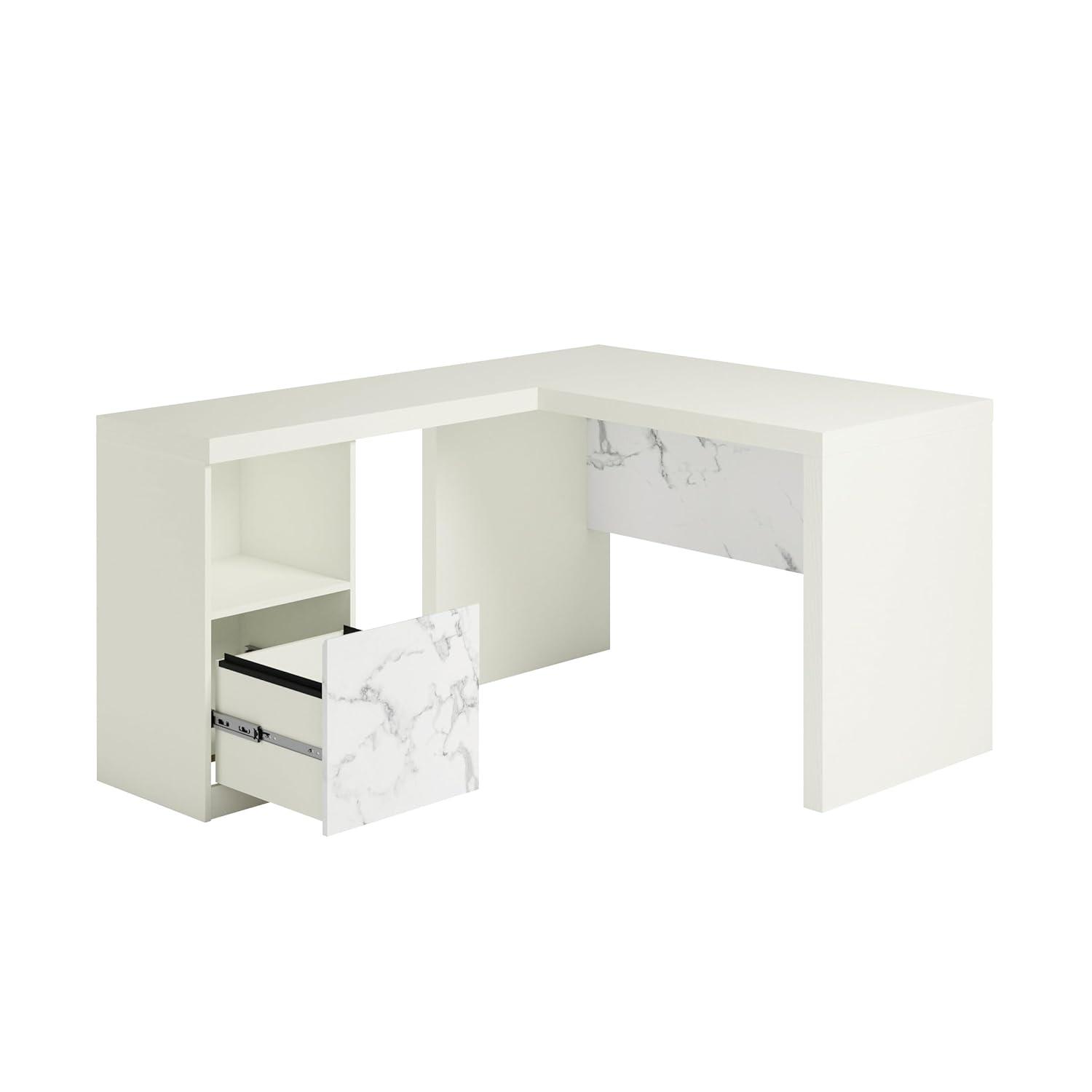 Sauder Hudson Court L Desk Pearl Oak
