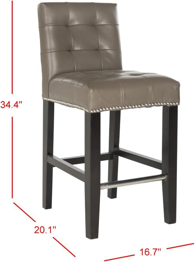 Thompson 23.9" Counter Stool with Silver Nail Heads - Clay - Safavieh