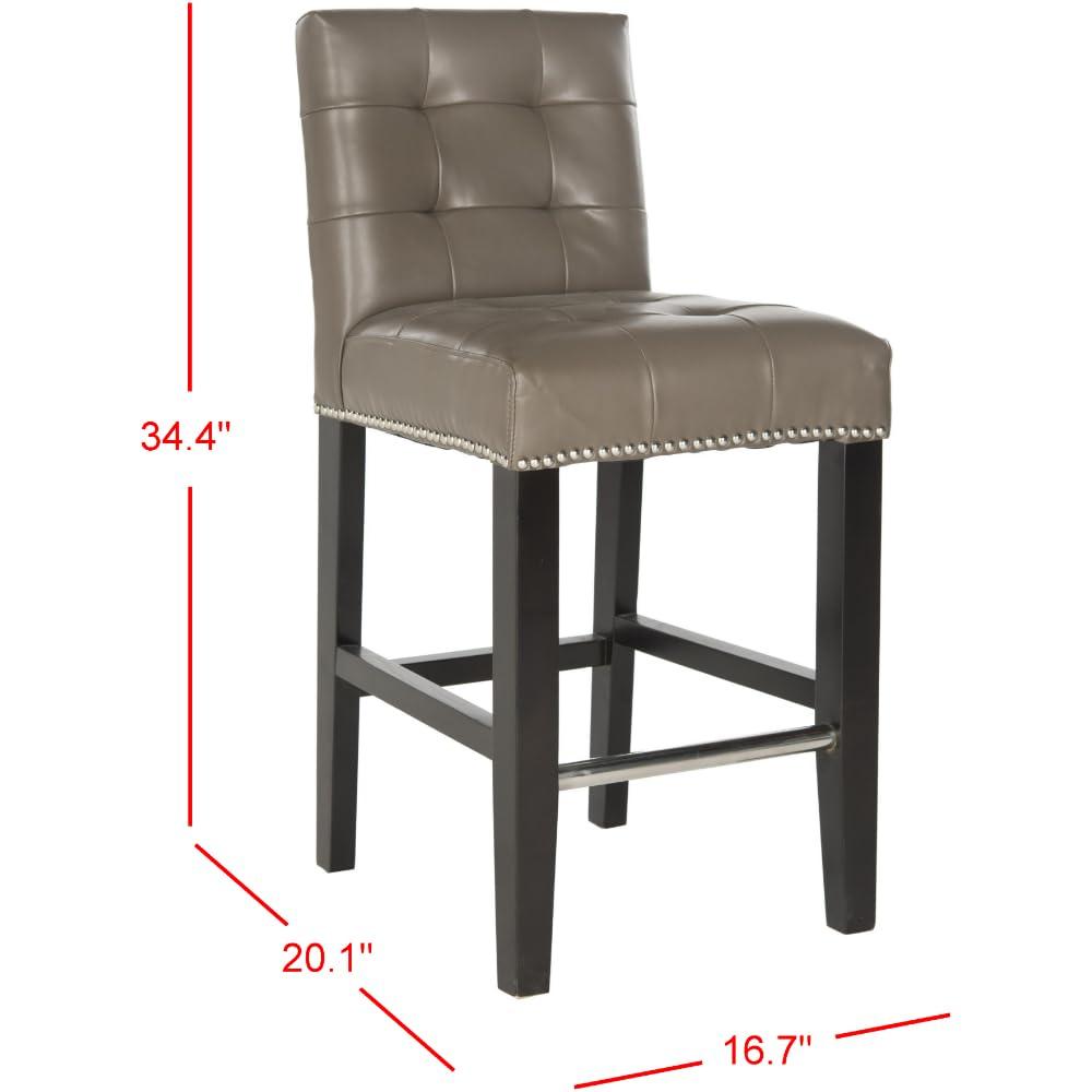 Thompson 23.9" Counter Stool with Silver Nail Heads - Clay - Safavieh