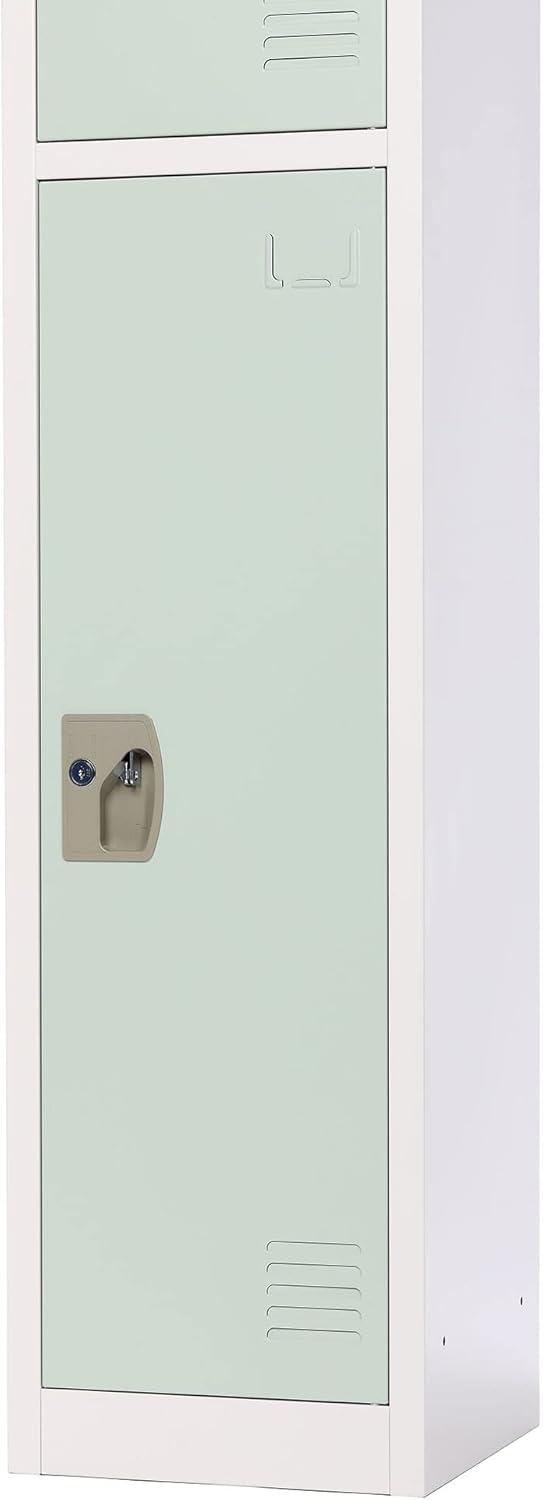 Misty Green Steel Office Locker with Adjustable Shelving