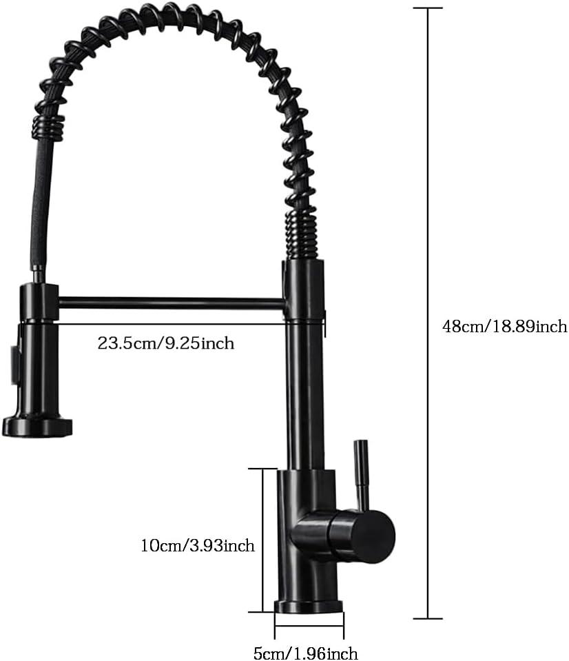 Matte Black Stainless Steel Pull-Down Kitchen Faucet with Spray