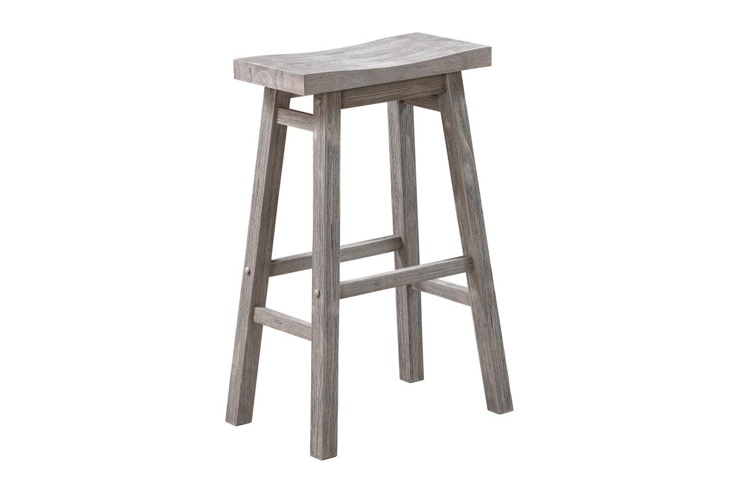 Set of 2 29" Sonoma Saddle Counter Height Barstool Barnwood Wire Brush - Boraam: Wood Frame, Fixed Seat Height