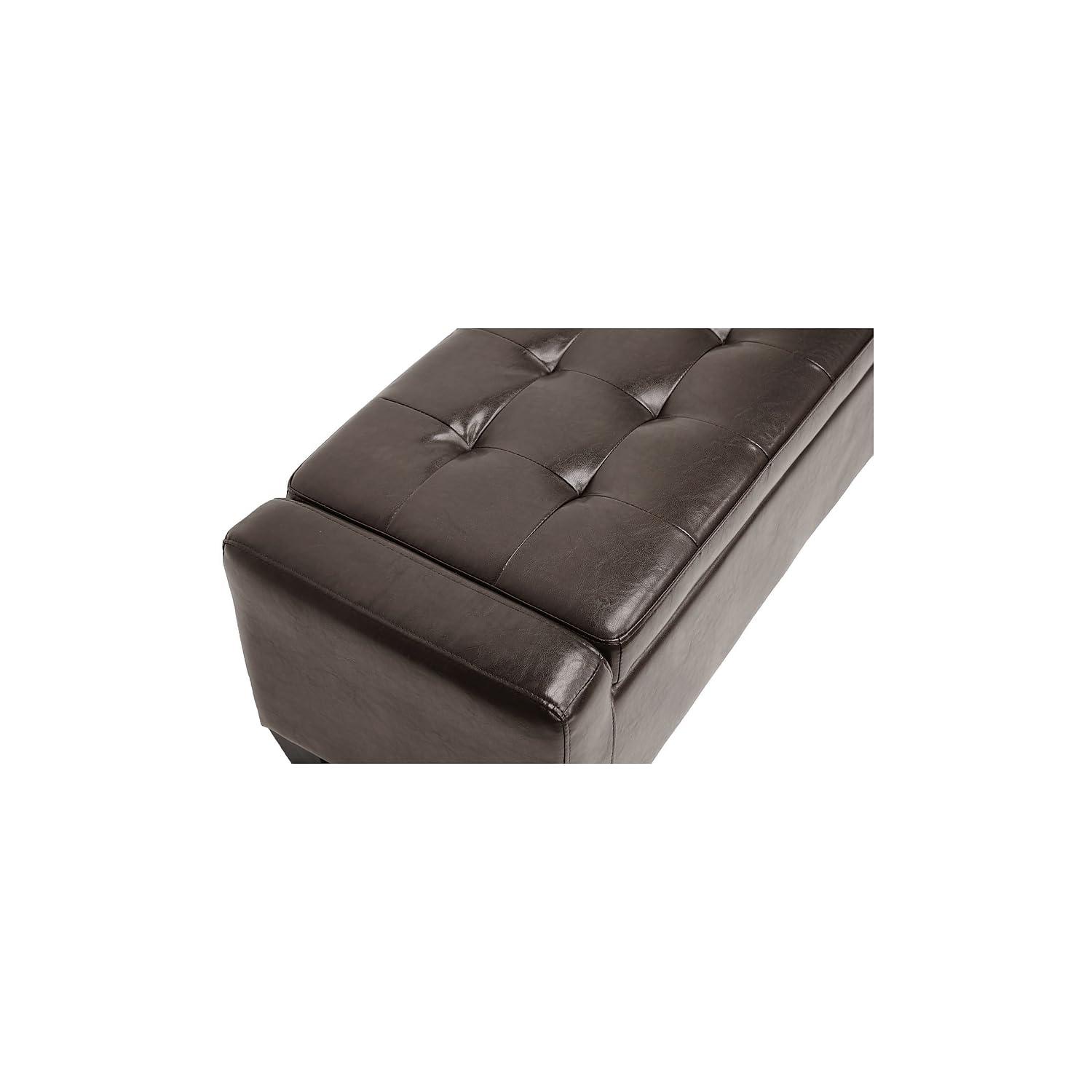 Manchester Ottoman Dark Brown - Baxton Studio: Modern Upholstered Bench, Wood Composite Frame, Spot Clean
