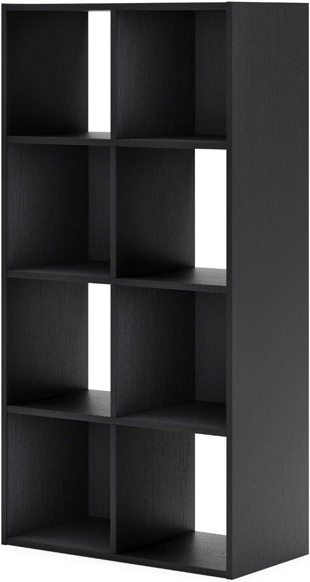 47.05" Langdrew 8 Cube Organizer Black - Signature Design by Ashley: Modern Bookshelf, Laminated MDF