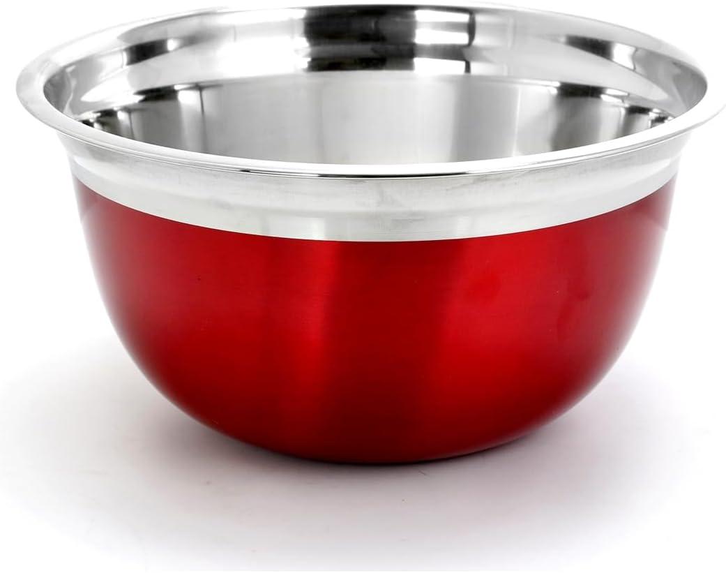 Rosamond Red Stainless Steel 3-Piece Mixing Bowl Set