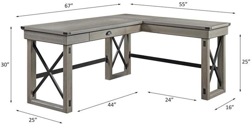 ACME Talmar Writing Desk with Lift Top in Rustic Oak