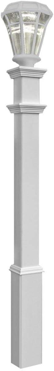 Sturbridge 74" White Vinyl Traditional Lamp Post