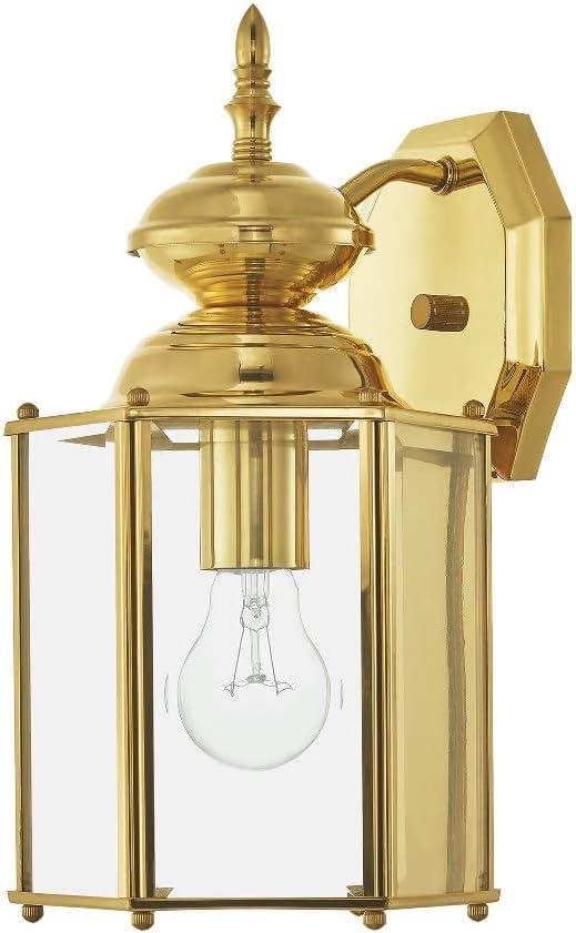 Livex Lighting 2007-01 Outdoor Wall Lantern with Clear Beveled Glass Shades, Antique Brass