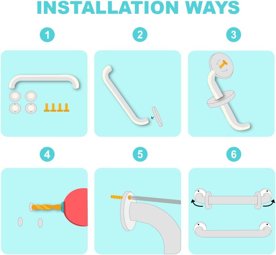 18” Shower Handle Smooth Grip | 304 Stainless Steel Bathroom Grab Bars For Seniors | Handicap Grab Bars Oil Rubbed Bronze | ADA Shower Bars Safety For Elderly | Grab Bars For Bathtubs And Showers