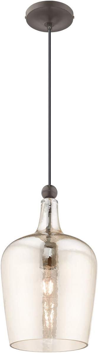 Livex Lighting Art Glass 1 - Light Pendant in  English Bronze