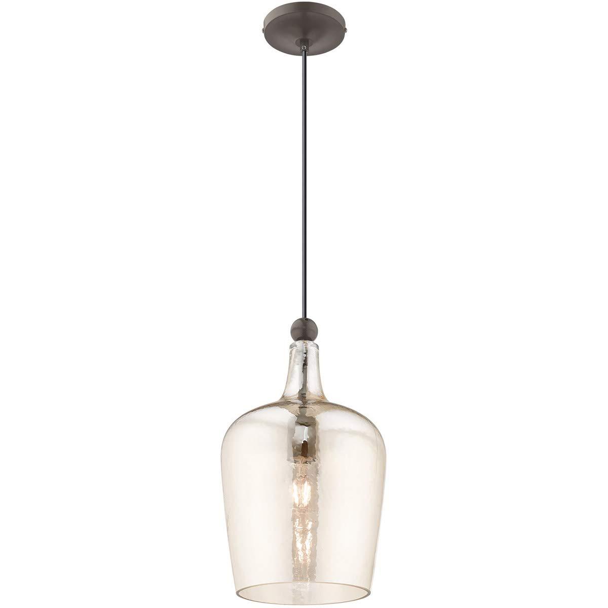 Livex Lighting Art Glass 1 - Light Pendant in  English Bronze