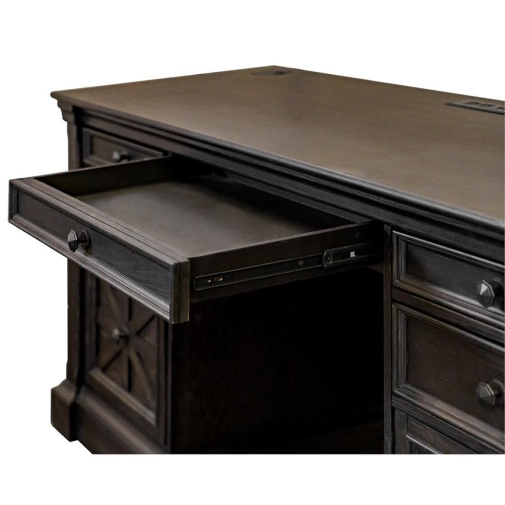 Kingston Traditional Wood Office Desk Dark Brown - Martin Furniture