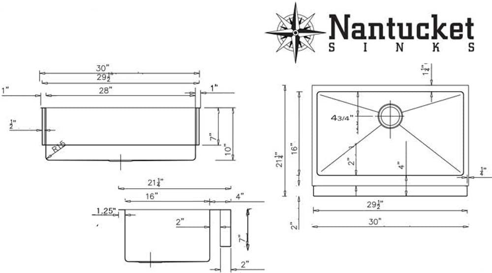 Pro Series 30'' L Farmhouse / Apron Single Bowl Stainless Steel Kitchen Sink