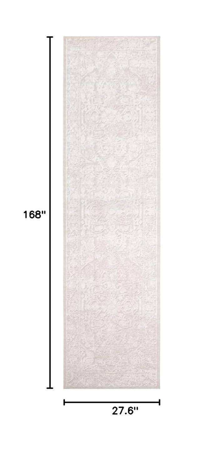 Reflection RFT665 Power Loomed Indoor Runner Rug - 2'3"x14' - Creme/Ivory - Safavieh