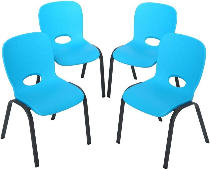 Lifetime Kids Stacking Chairs Indoor/Outdoor Glacier Blue, 4 Pack (80472)