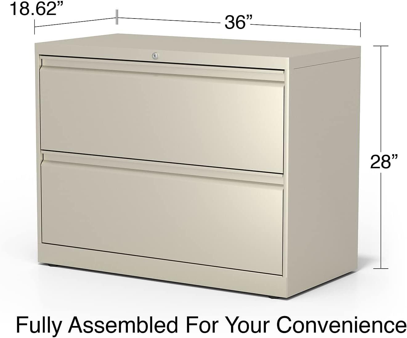 Staples Commercial 2-Drawer Lateral File Cabinets 36" Wide Putty 870391