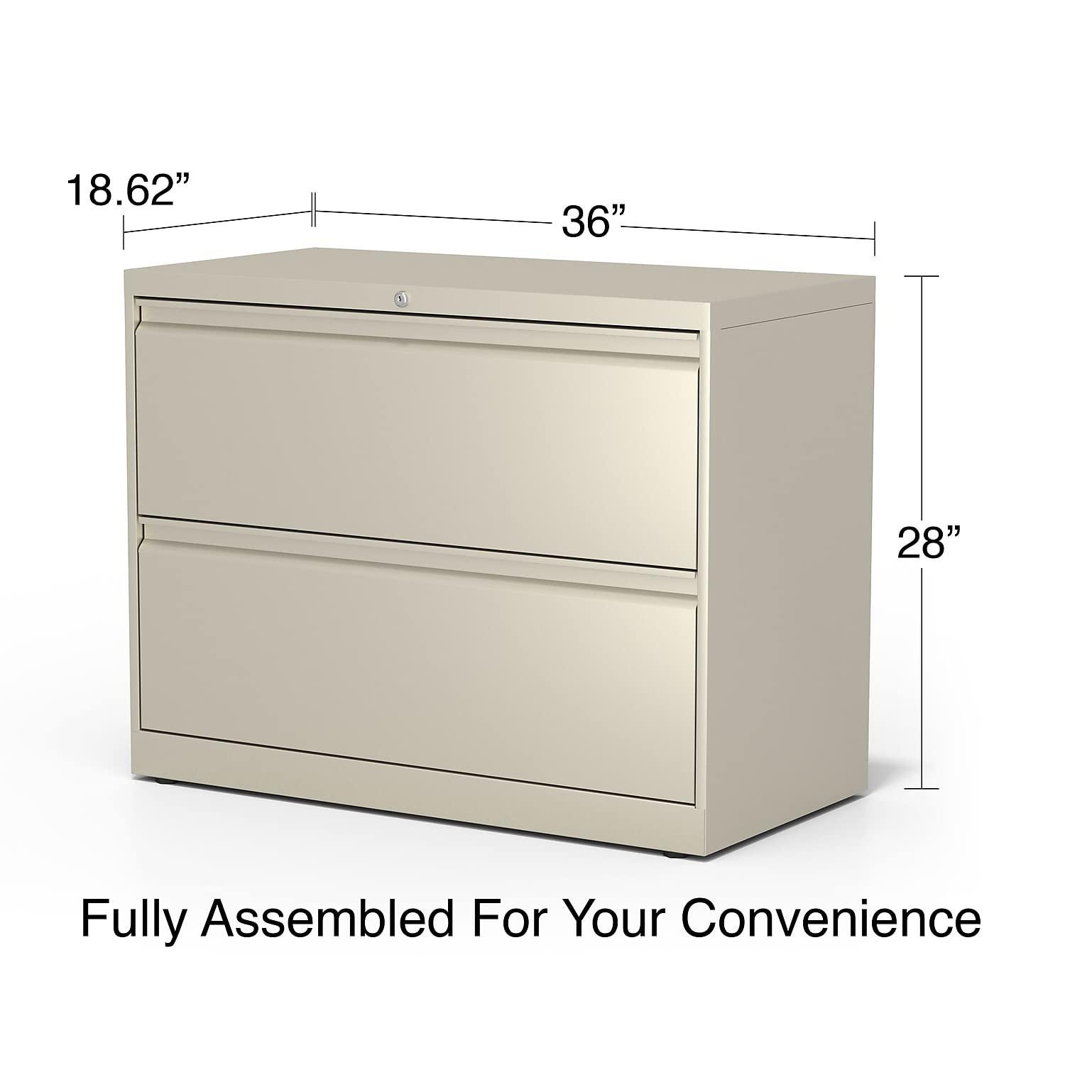 Staples Commercial 2-Drawer Lateral File Cabinets 36" Wide Putty 870391