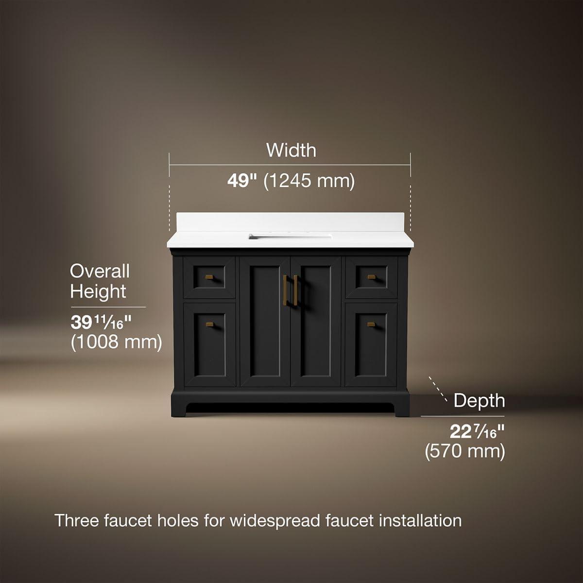 Charlemont 48 In. Bathroom Vanity Cabinet With Sink And Quartz Top