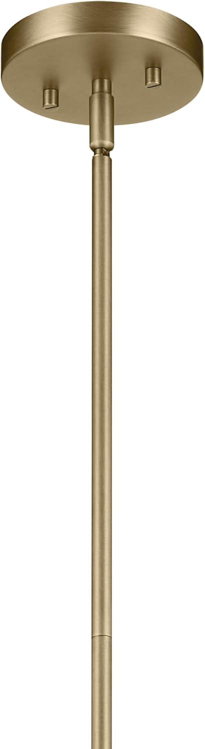 KICHLER Avery 11" 1-Light Dome Pendant with Clear Seeded Glass in Natural Brass, for Kitchen Island, Dining Table, (11" x 14"), 43912NBR