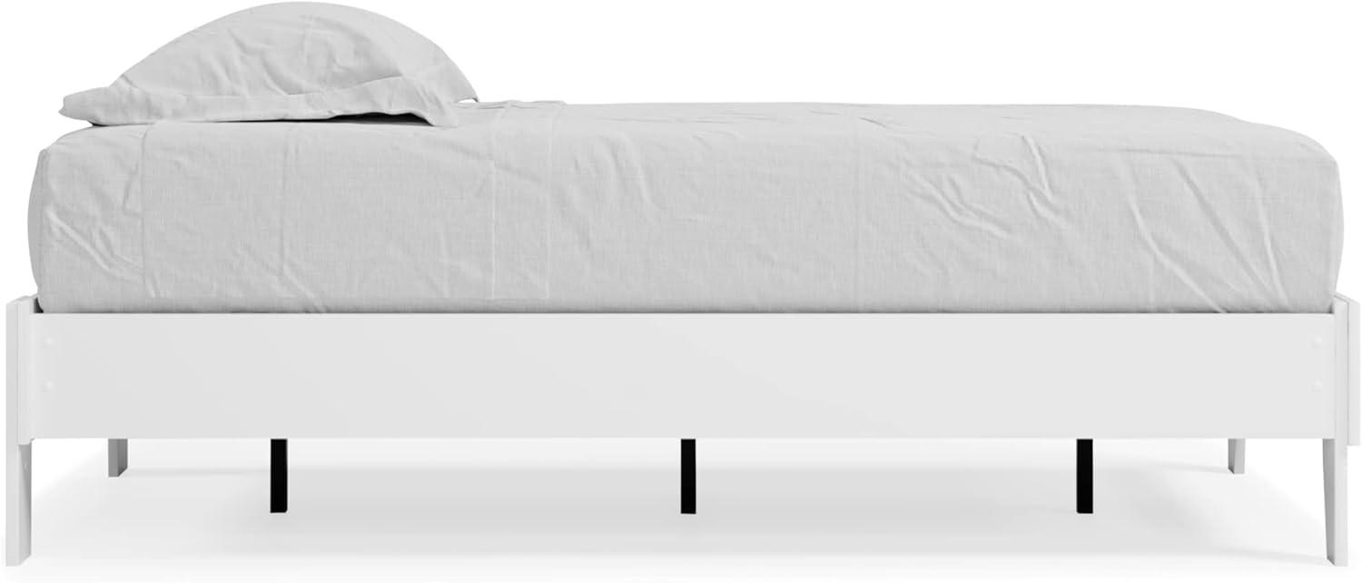 Twin Piperton Platform Bed White - Signature Design by Ashley: Modern Style, No Box Spring Needed
